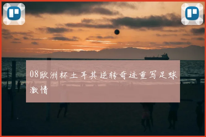 08欧洲杯土耳其逆转奇迹重写足球激情